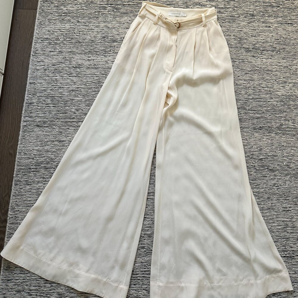 Zimmermann Flowy Creamy White Silk Pants size 0